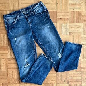 2000s low-rise Silver jeans
